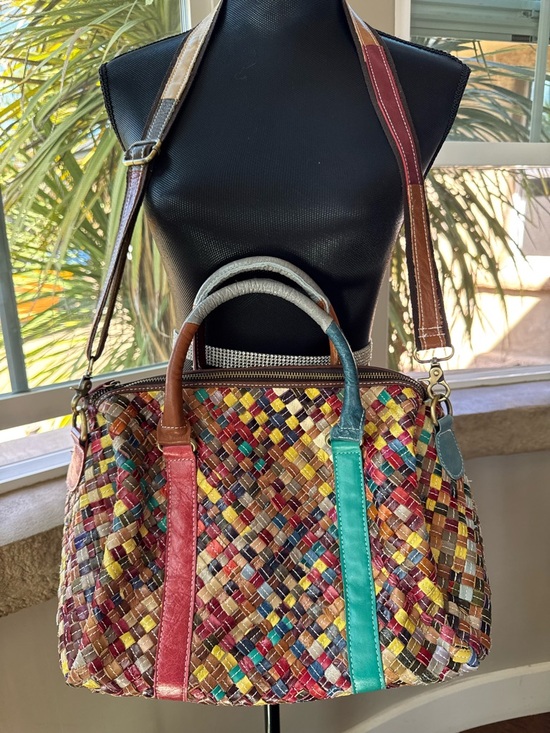 Charmés Los Angeles Leather Woven Multicolor Handbag - Shoulder Purse main image 8